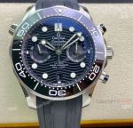 OM Factory Omega Seamaster Diver 300 Black Dial Black Rubber Strap Replica Watch 44mm